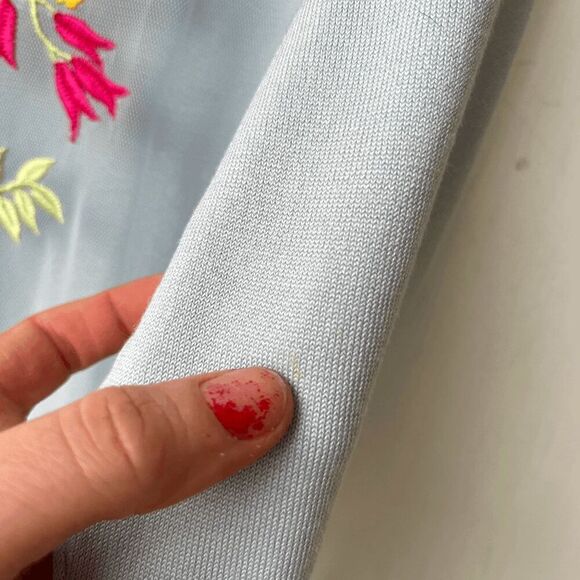 Lucidity NWT 80% Silk Embroidered Mesh Cardigan L Romantic Vintage Luxury - Picture 7 of 8